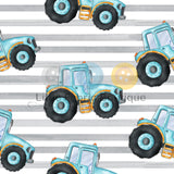 Pre-Order R44 - Blue Tractors Grey Stripes