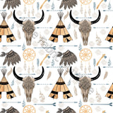 Ongoing | Pre-Order | Aztec Longhorns and Teepees White