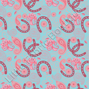 Ongoing | Pre-Order | Pink Paisley Horseshoe Blue